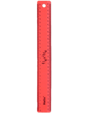 Helix Flexible Tinted Ruler 30cm - Red